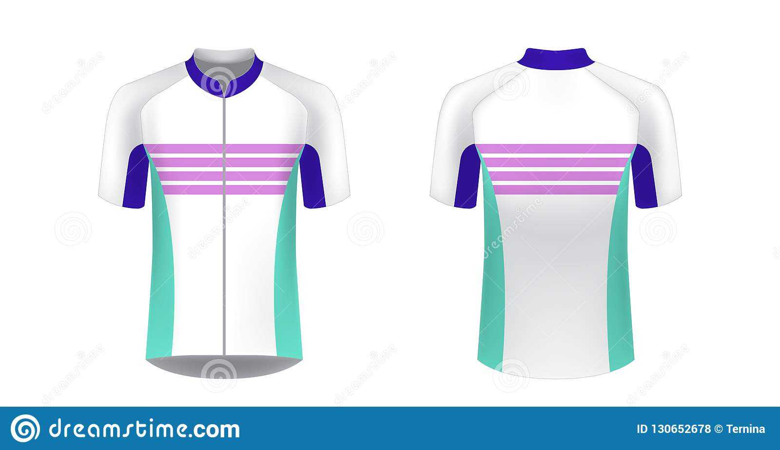 Cycling Jersey Mockup Stock Vector. Illustration Of Front In Blank Cycling Jersey Template