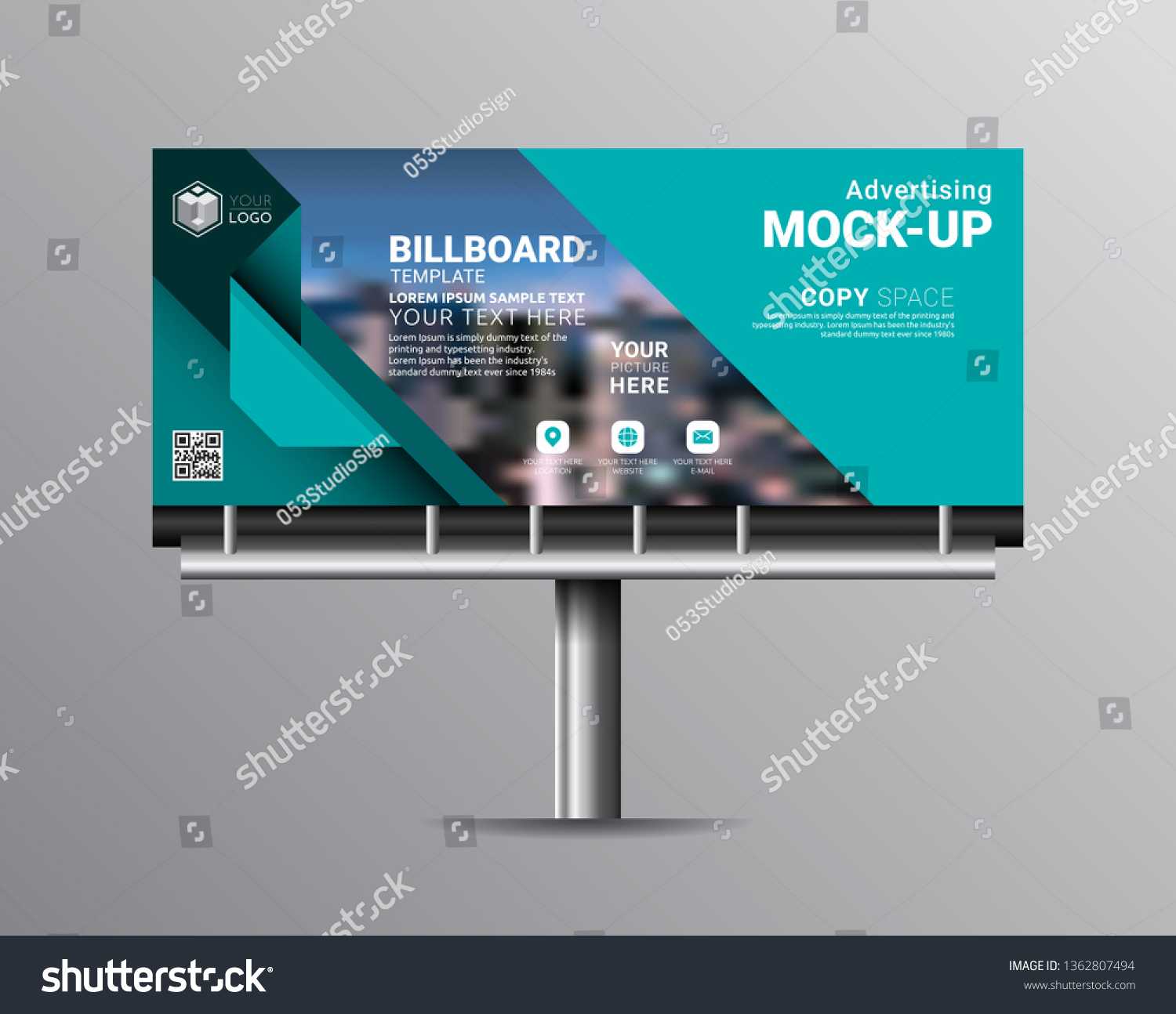 Стоковая Векторная Графика «Billboard Template Designs Throughout Vinyl Banner Design Templates