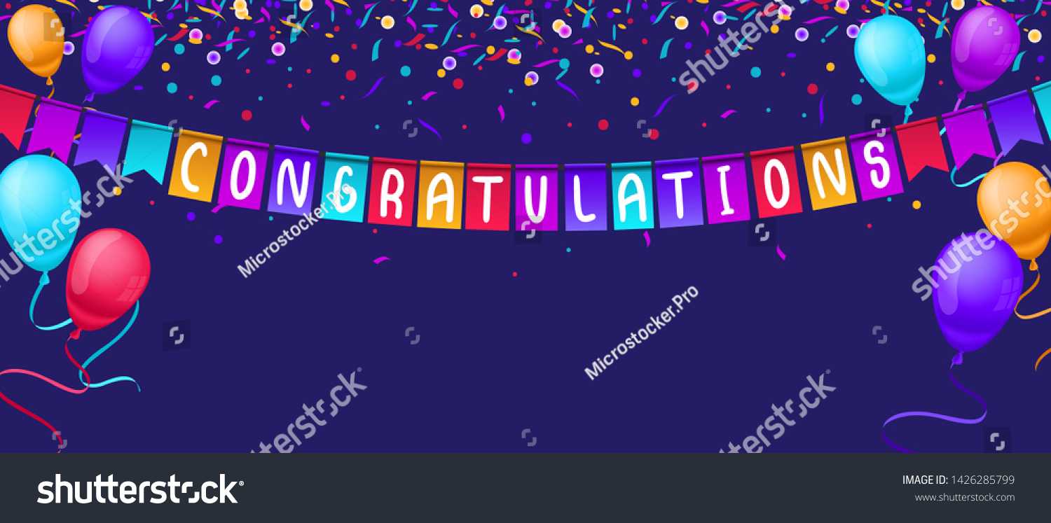 Стоковая Векторная Графика «Congratulations Banner Template Throughout Congratulations Banner Template