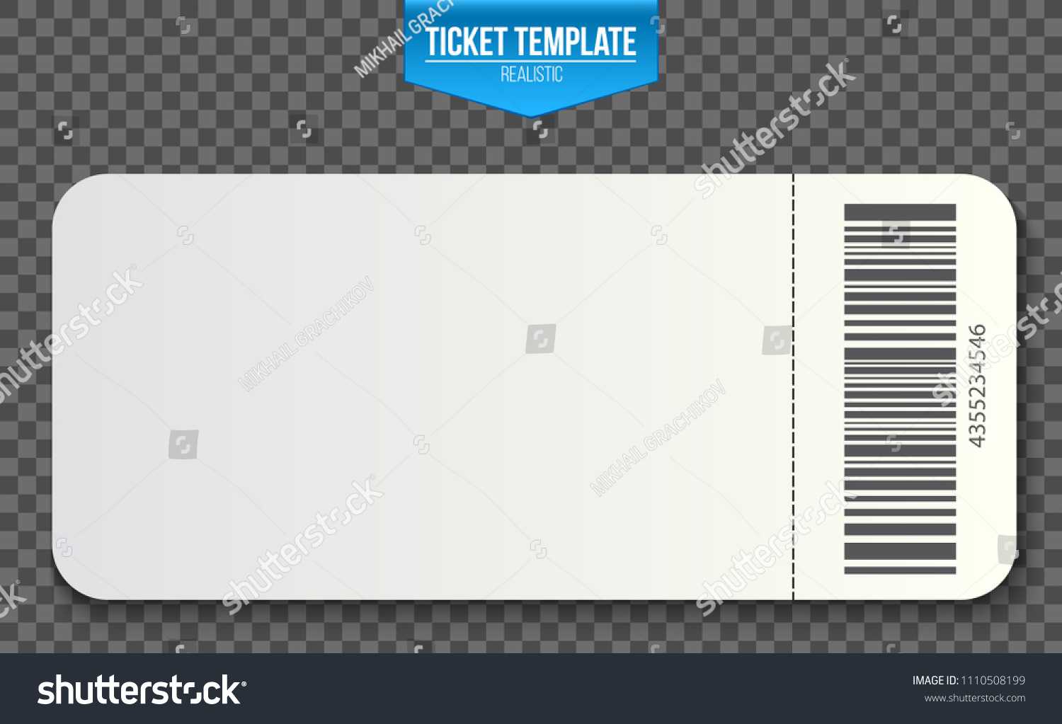 Стоковая Векторная Графика «Creative Vector Illustration With Blank Train Ticket Template