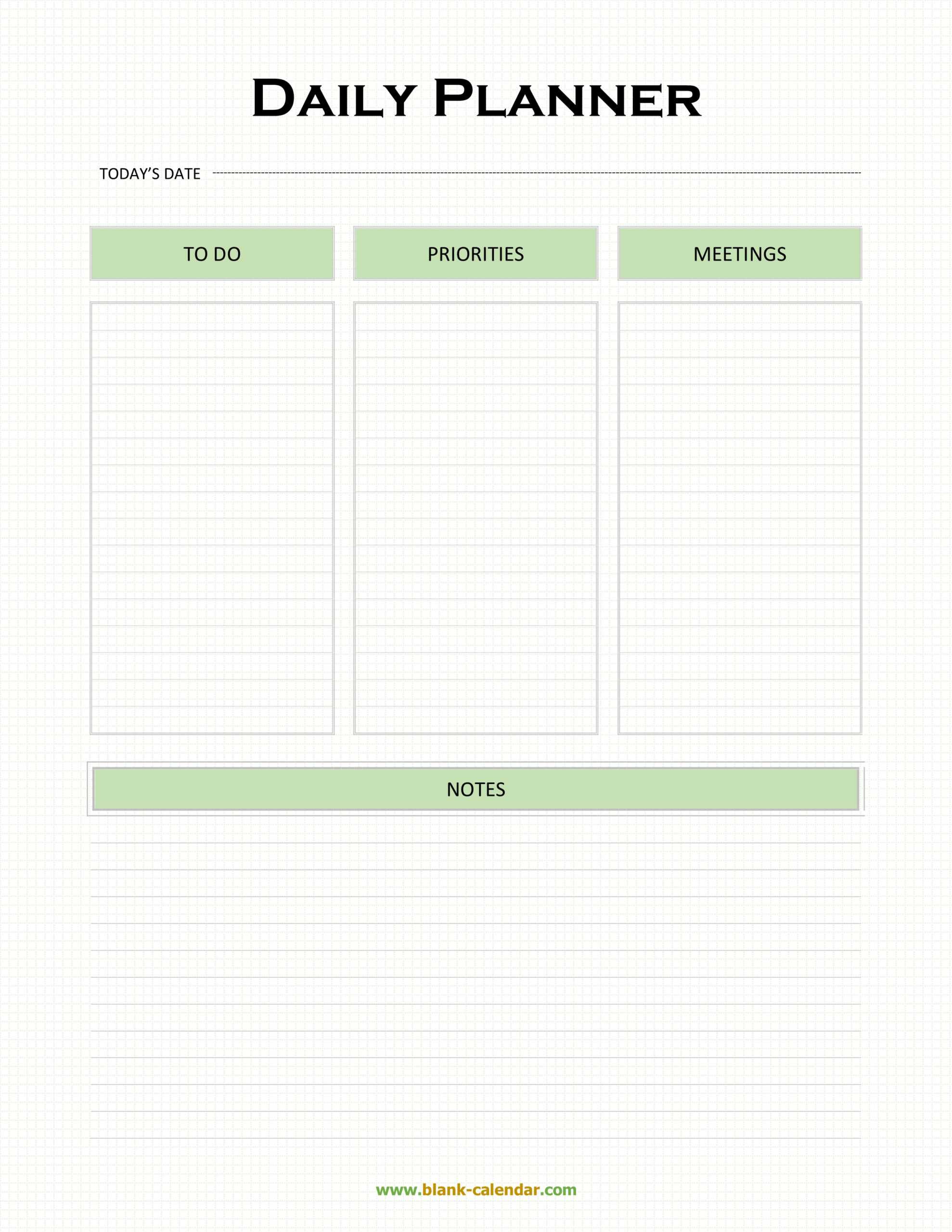 Daily Planner Templates (Word, Excel, Pdf) In Printable Blank Daily Schedule Template