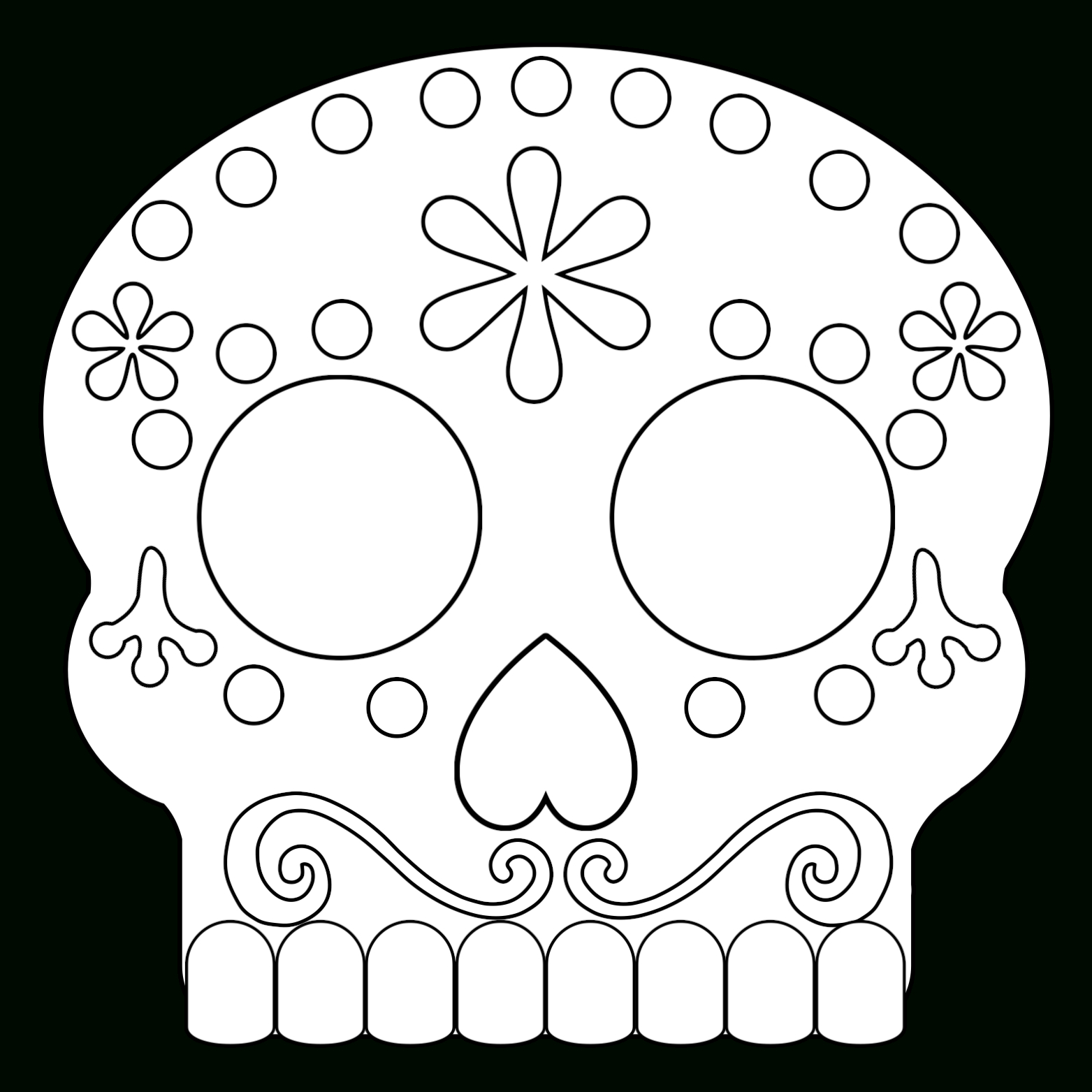 Day Of The Dead Masks Sugar Skulls Free Printable – Paper Regarding Blank Sugar Skull Template