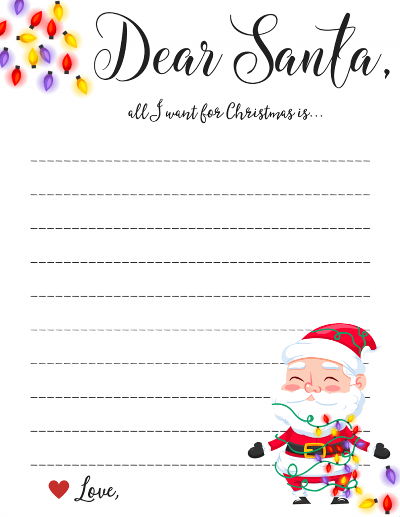 Dear Santa Letter: Free Printable Downloads – With Regard To Blank Letter Writing Template For Kids