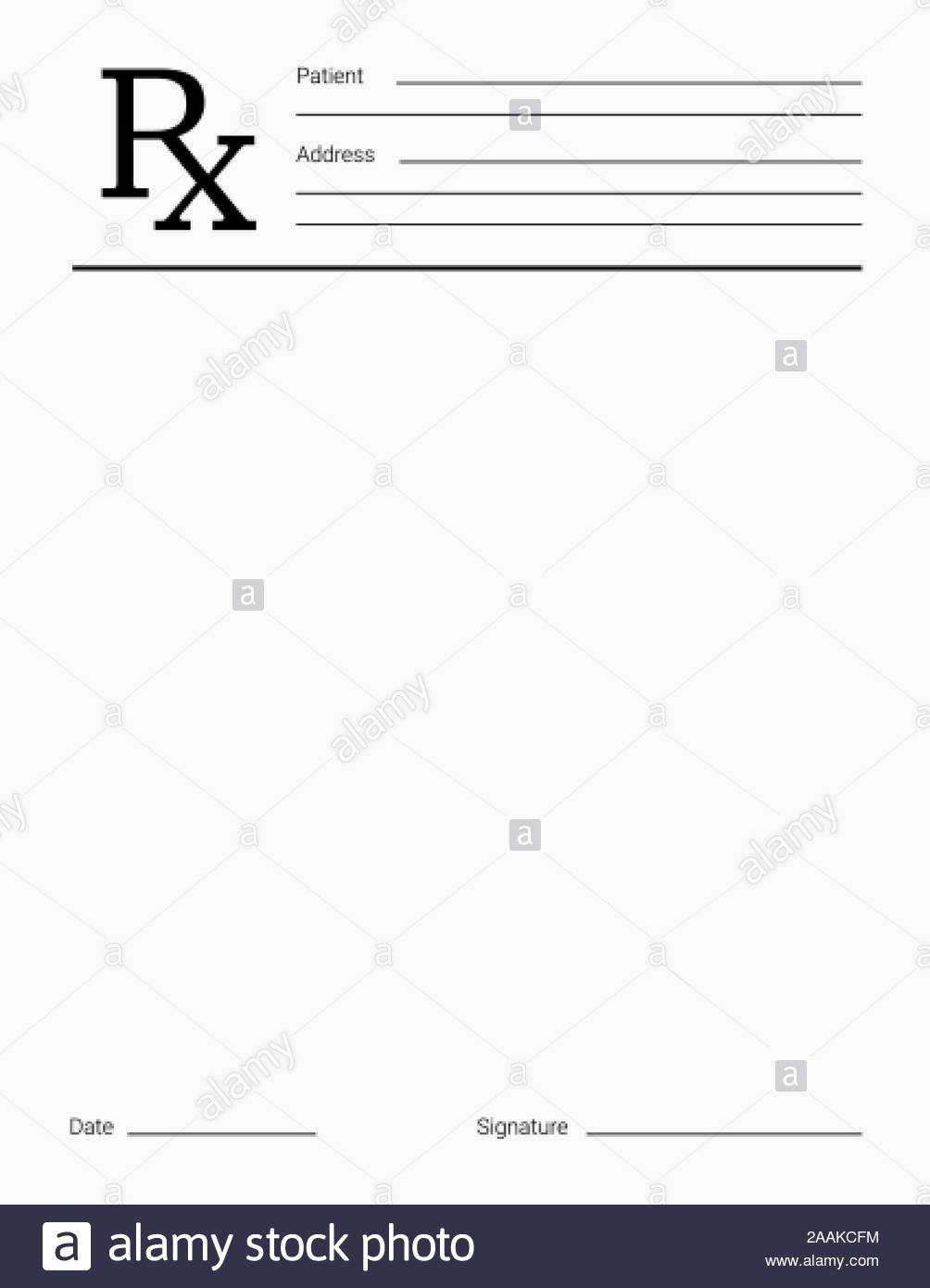 Doctor's Rx Pad Template. Blank Medical Prescription Form Throughout Blank Prescription Pad Template