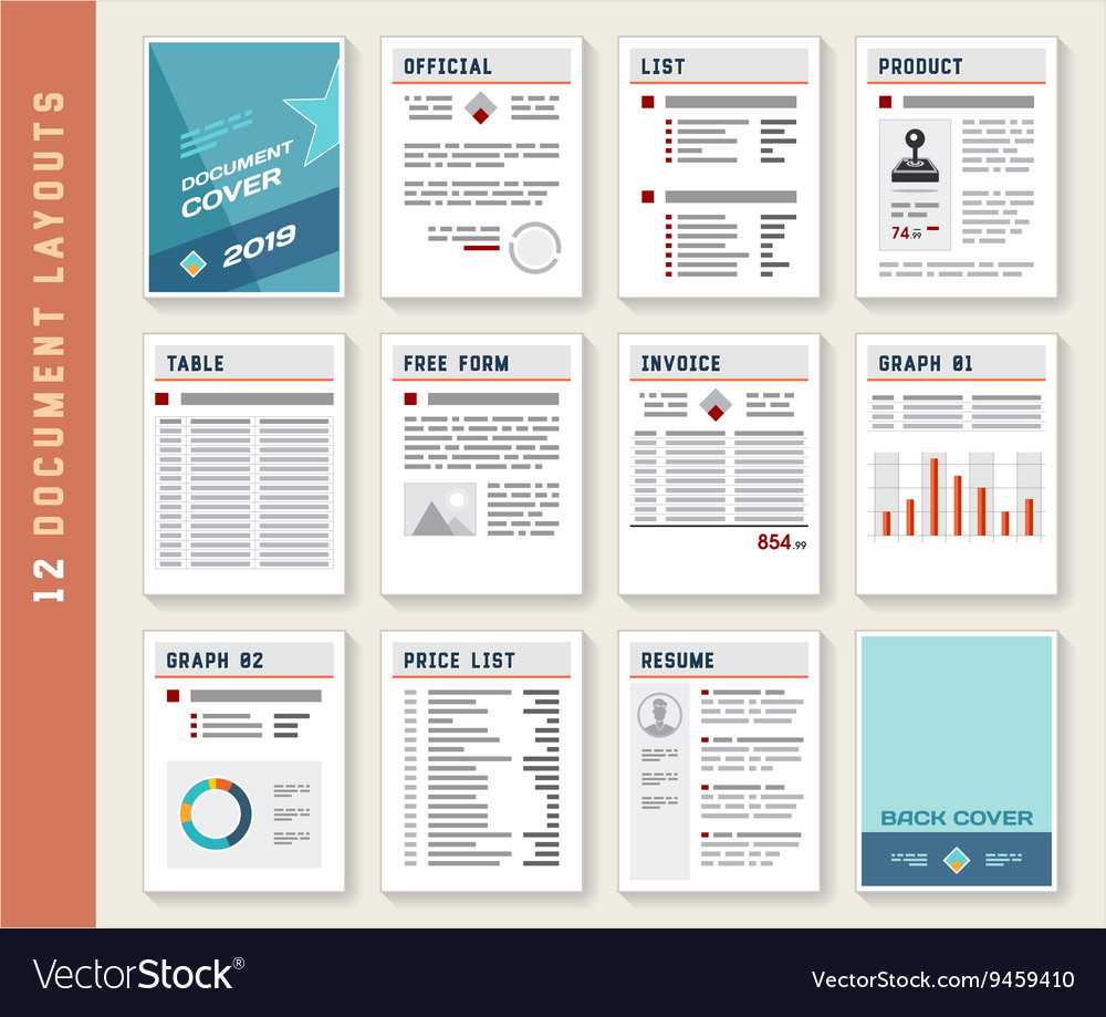 Document Report Layout Templates Set Throughout Illustrator Report Templates