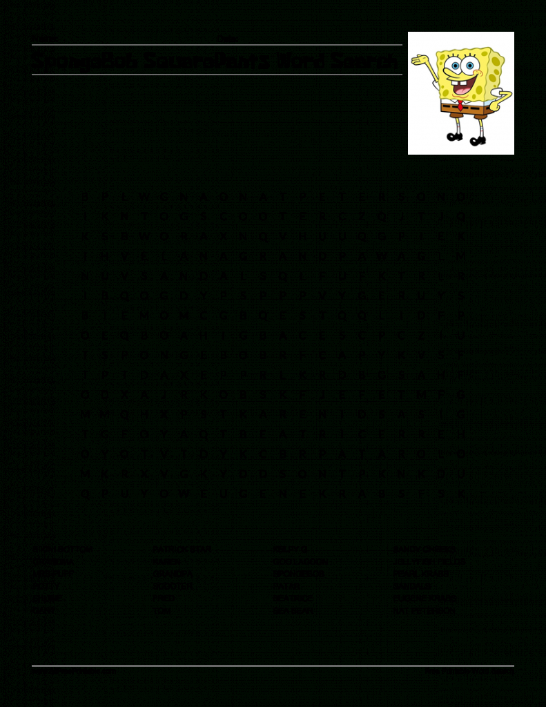 Download Hd New Spongebob Word Search Free Squarepants Within Blank Word Search Template Free
