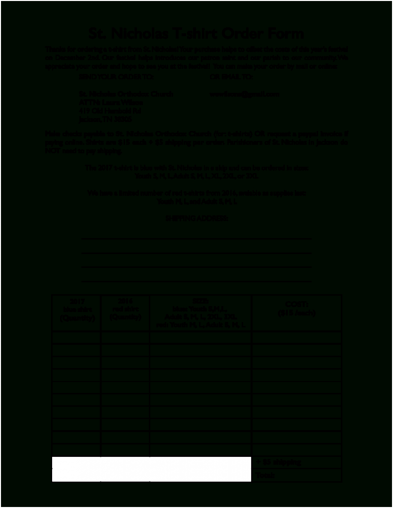 Download Large Size Of T Shirt Order Form Blank Template With Regard To Blank T Shirt Order Form Template