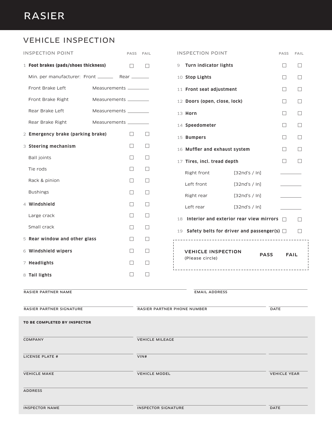 Download Vehicle Inspection Checklist Template | Excel | Pdf With Regard To Vehicle Checklist Template Word