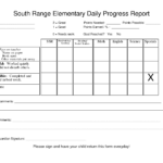 Downloadable Elementary School Daily Progress Report With Regard To Student Progress Report Template