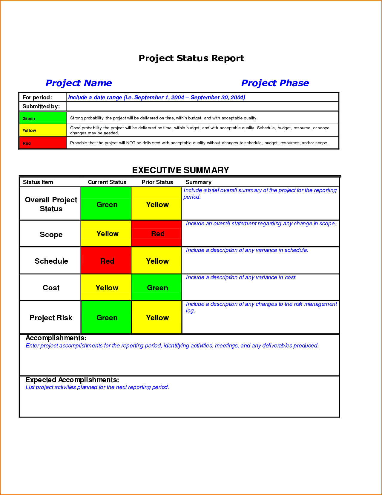 √ Project Status Report Template Excel Download | Download With Regard To Weekly Progress Report Template Project Management