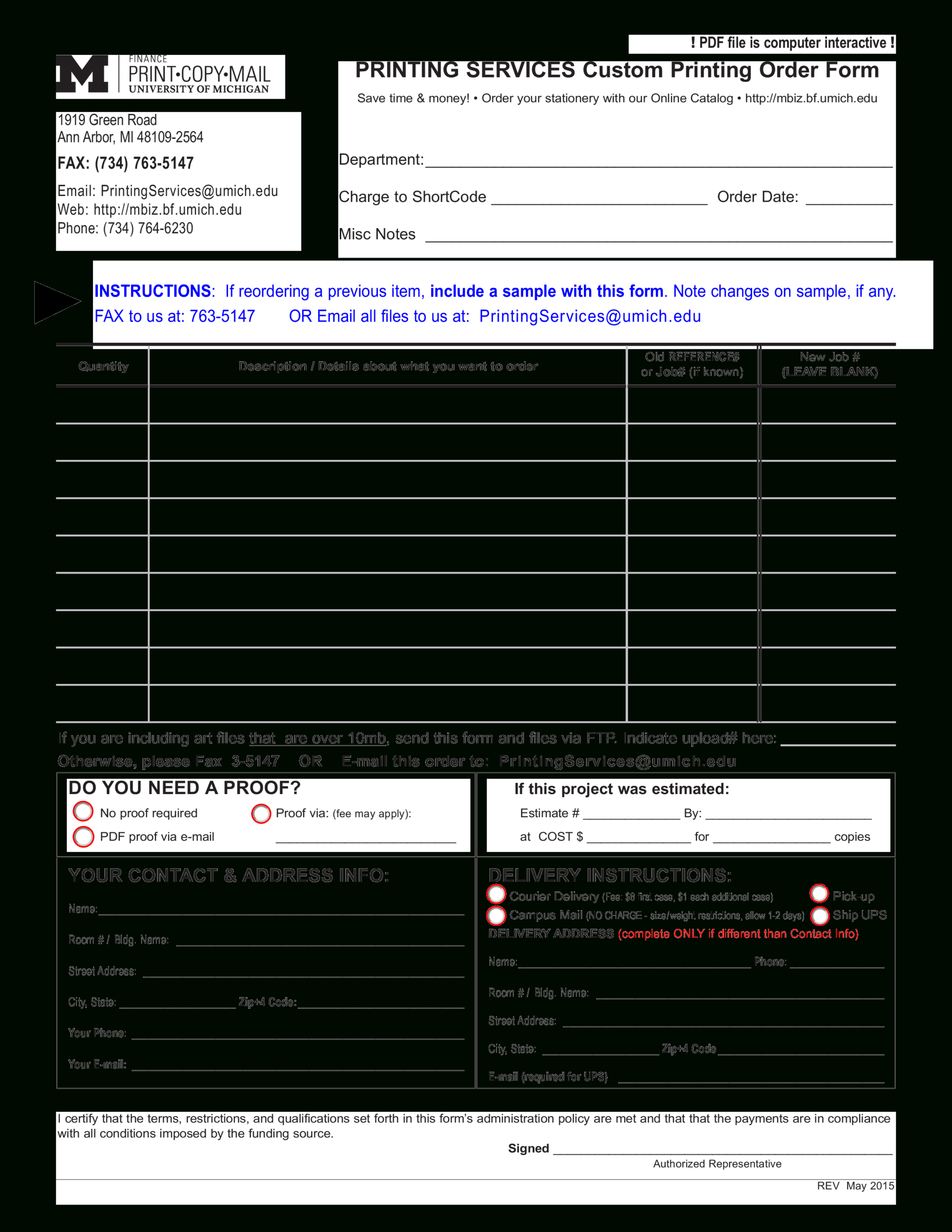 免费Custom Printing Blank Order Form | 样本文件在 Within Blank Money Order Template