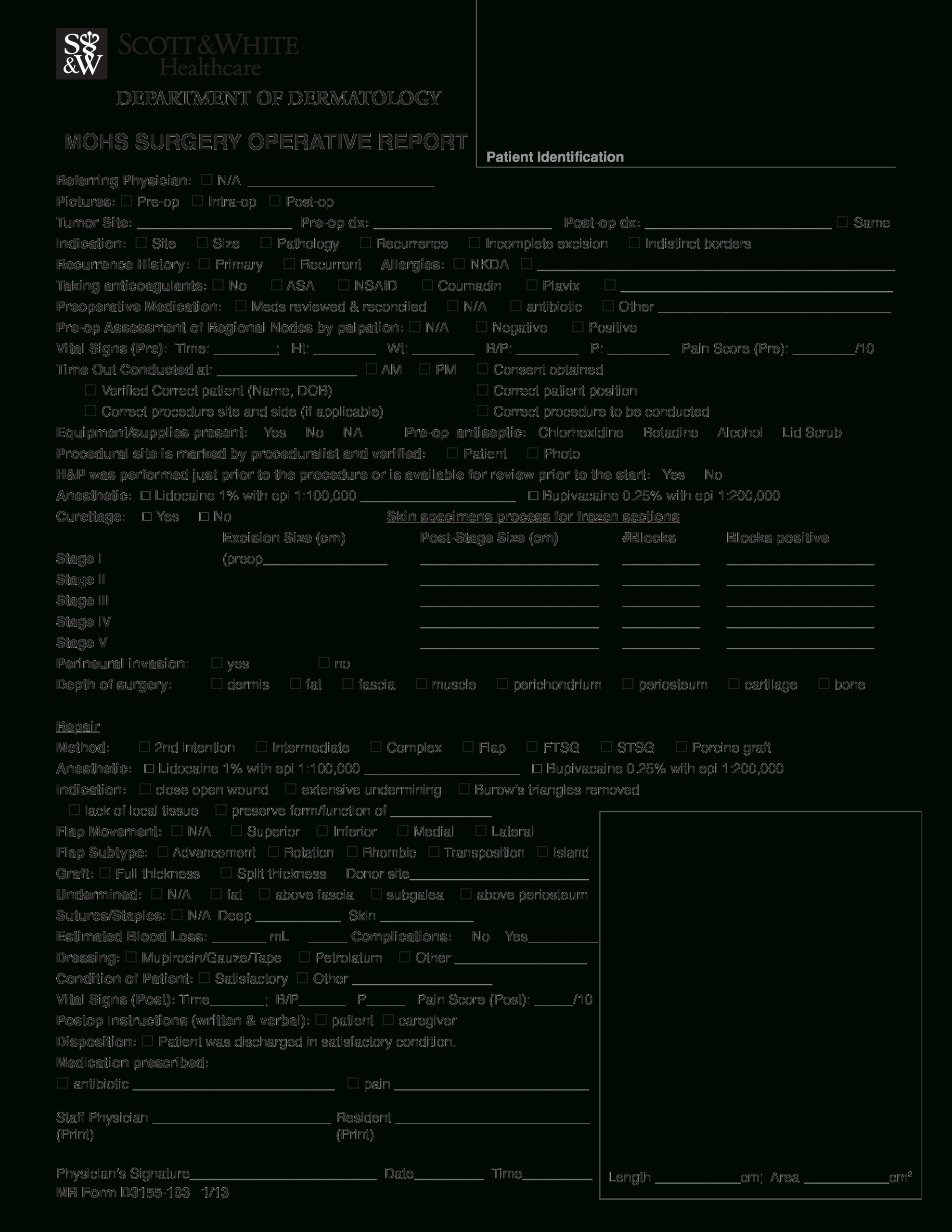 免费Surgery Operative Report | 样本文件在 Intended For Operative Report Template