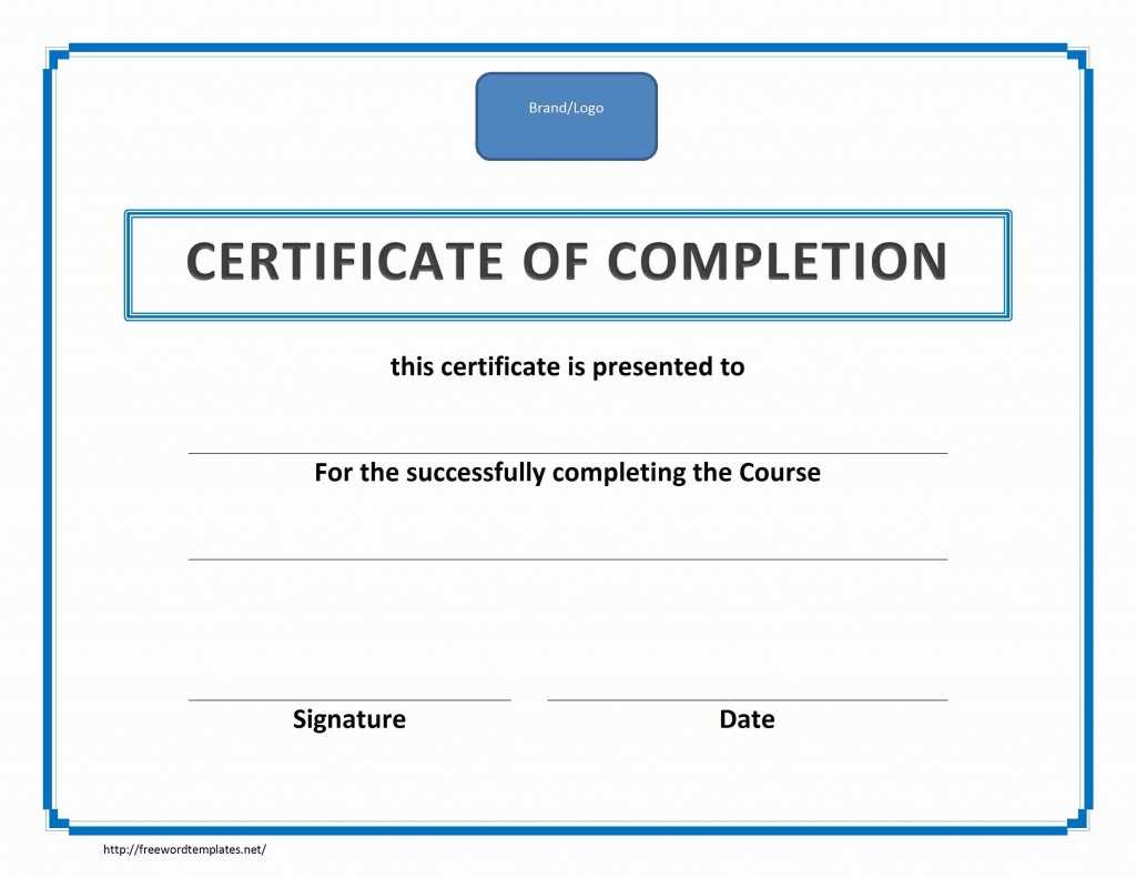 Easy To Use Training Certificate Of Completion Template With Throughout Training Certificate Template Word Format