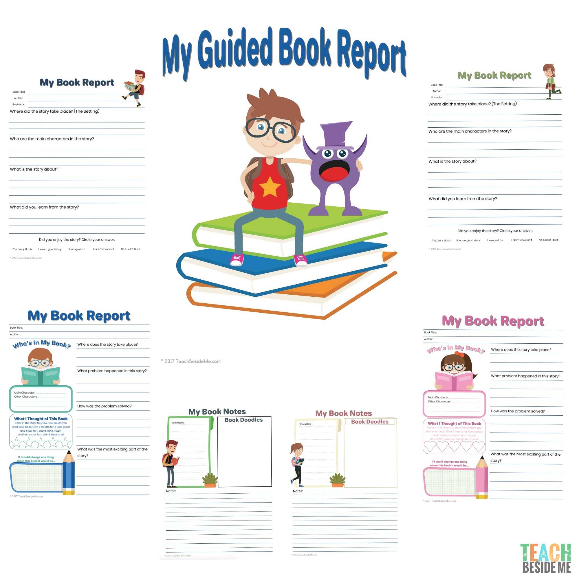 Elementary Guided Book Report For One Page Book Report Template