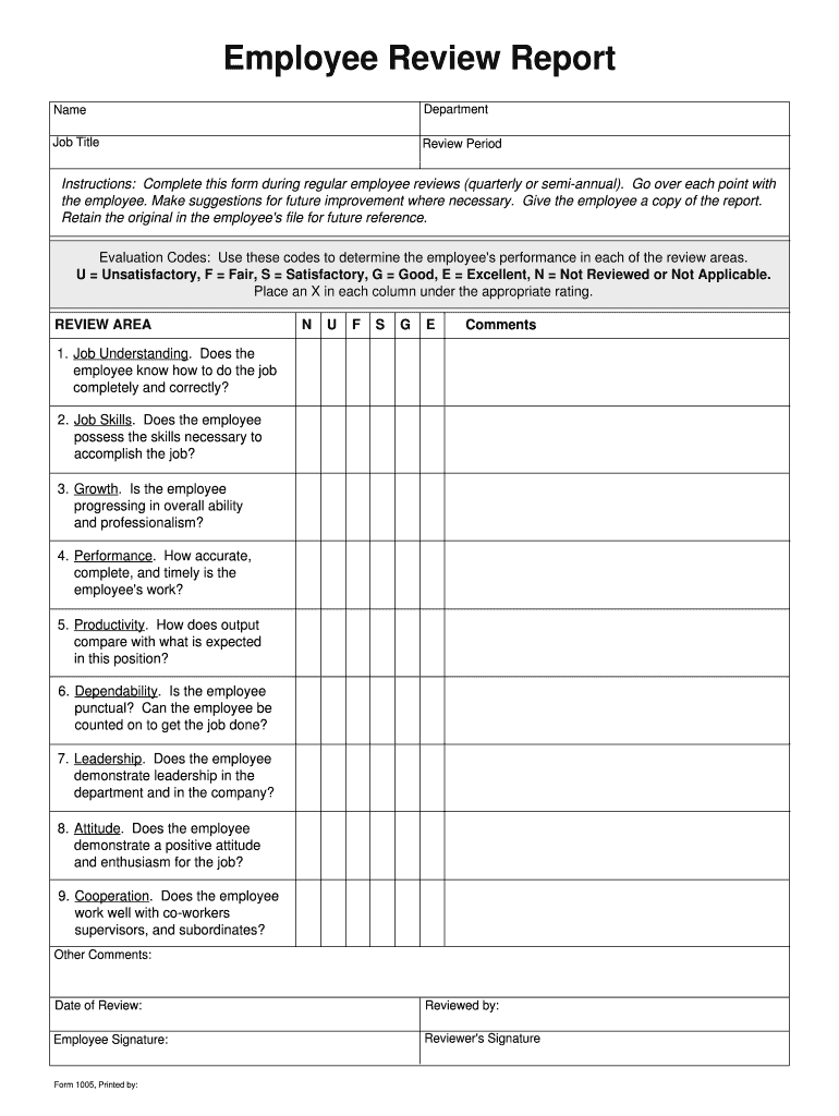 Employee Evaluation Forms – Fill Online, Printable, Fillable For Blank Evaluation Form Template