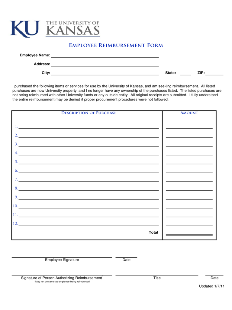 Employee Expense Reimbursement Form – 3 Free Templates In For Reimbursement Form Template Word