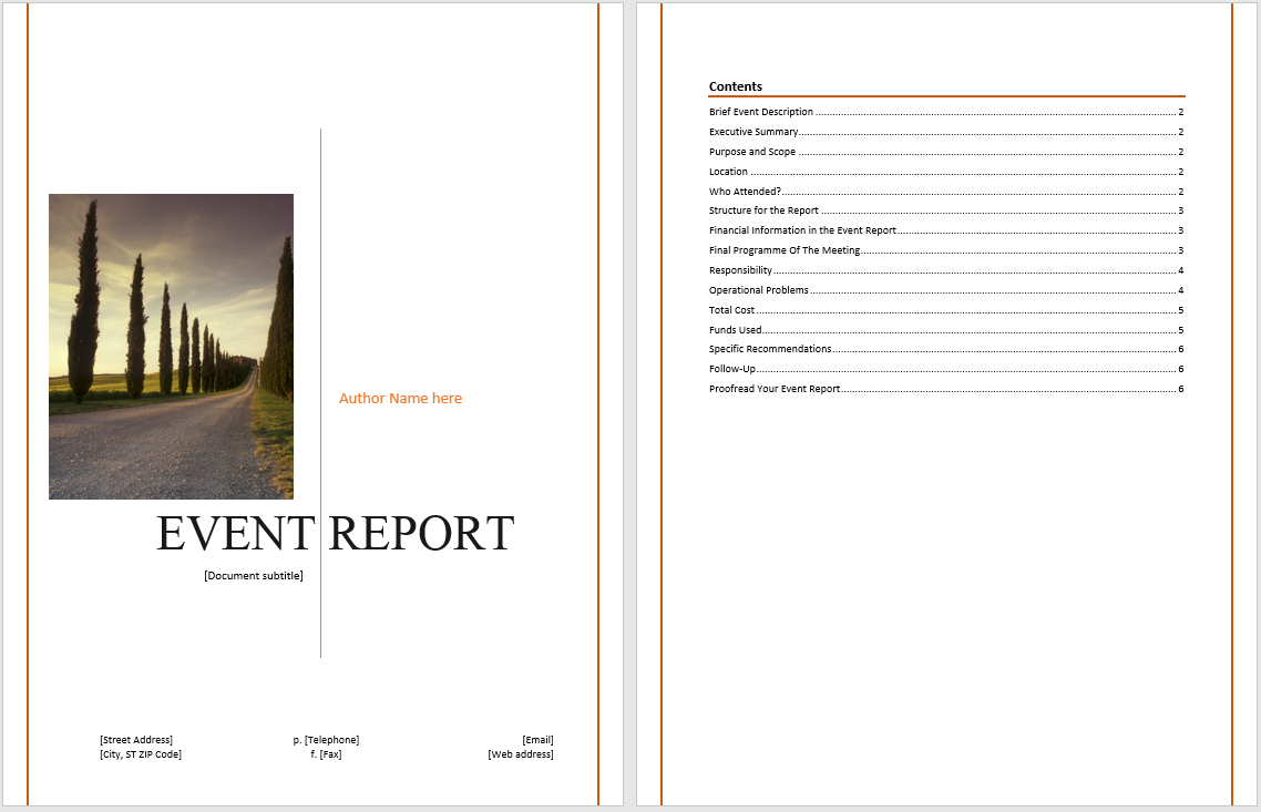 Event Report Template - Microsoft Word Templates In After Event Report Template