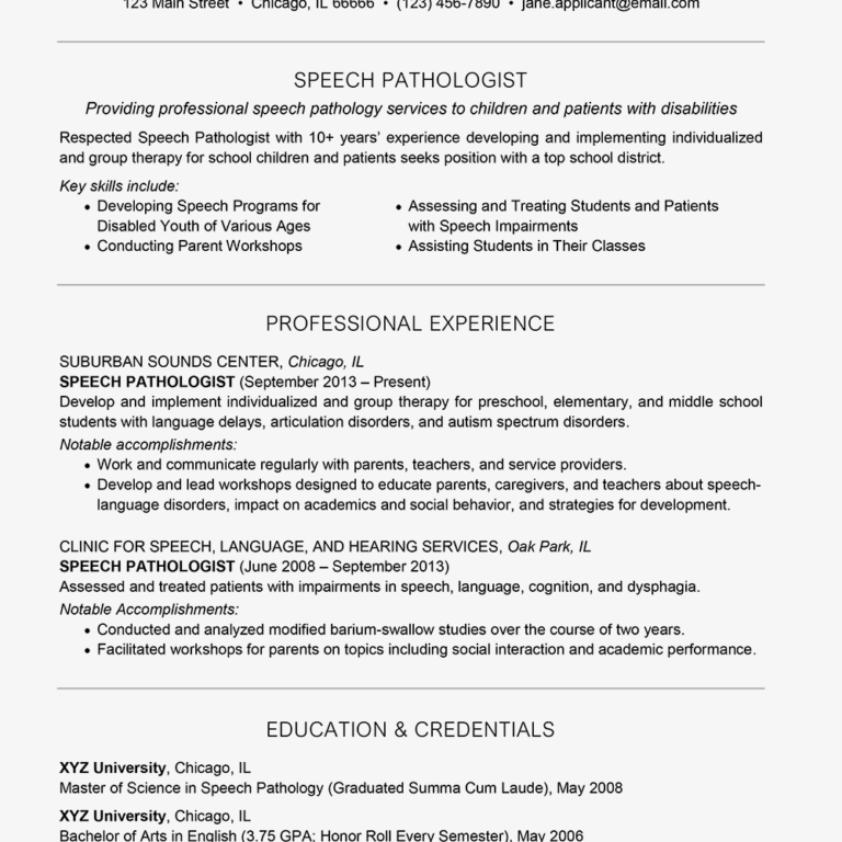 Speech And Language Report Template