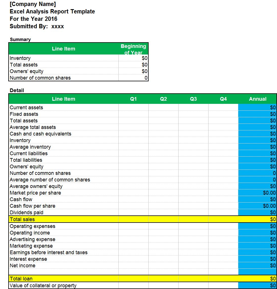 Excel Analysis Report Template – Excel Word Templates For Company Analysis Report Template