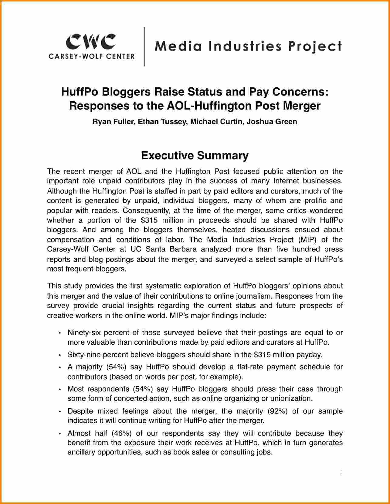 Executive Summary Report – Dalep.midnightpig.co Inside Template For Summary Report