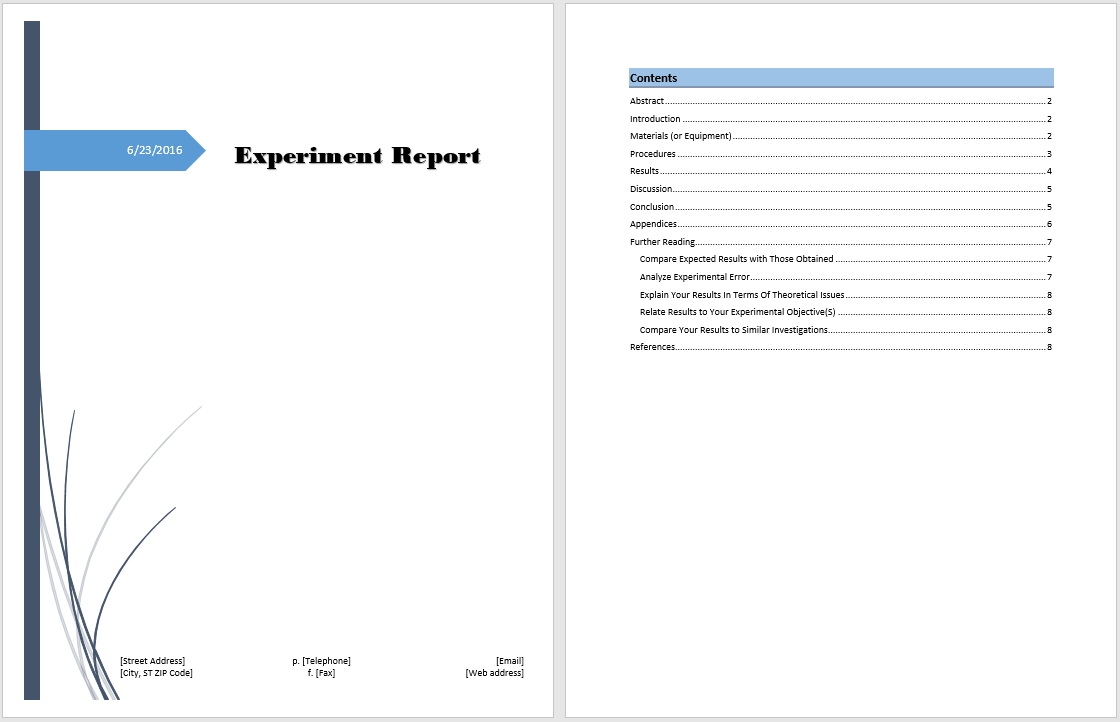 Experiment Report Template - Microsoft Word Templates Regarding Lab Report Template Word