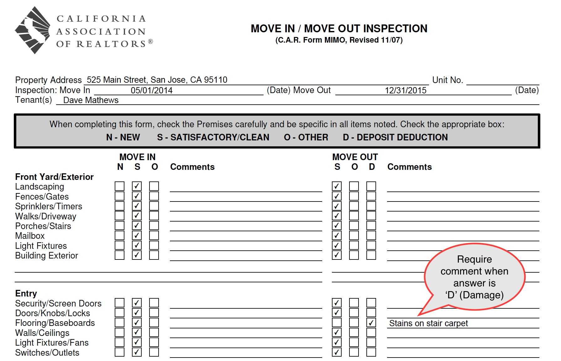 Ezinspections: Sample Inspection Reports And Property Pertaining To Property Management Inspection Report Template