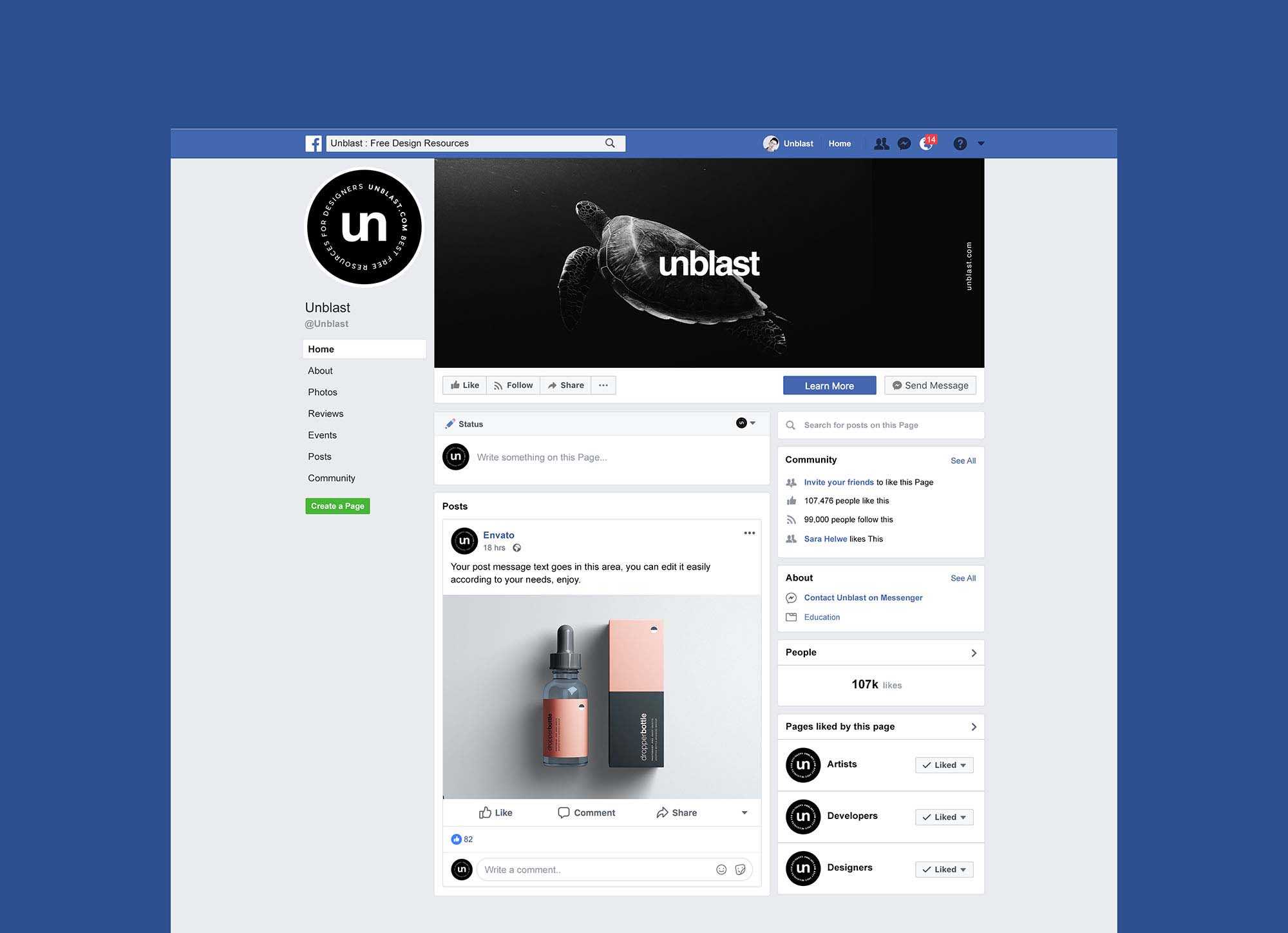 Facebook Page Mockup 2019 (Psd) With Regard To Facebook Banner Template Psd