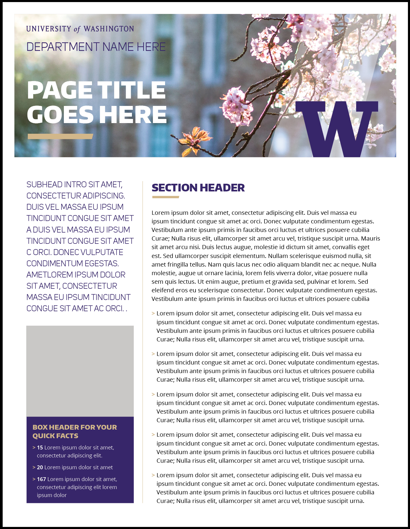 Fact Sheet | Uw Brand Intended For Fact Sheet Template Word