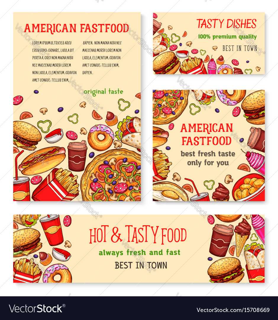Fast Food Banner And Poster Template Set Design Inside Food Banner Template