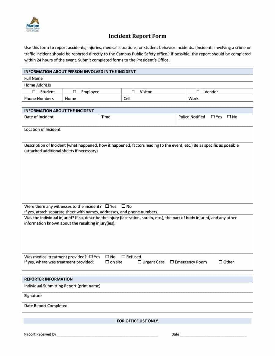 Filing An Incident Report With Police – Falep.midnightpig.co With Office Incident Report Template