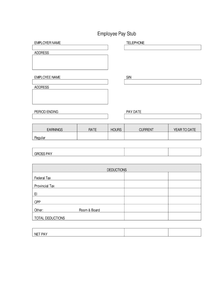 Fillable Pay Stub Pdf – Fill Online, Printable, Fillable For Pay Stub Template Word Document
