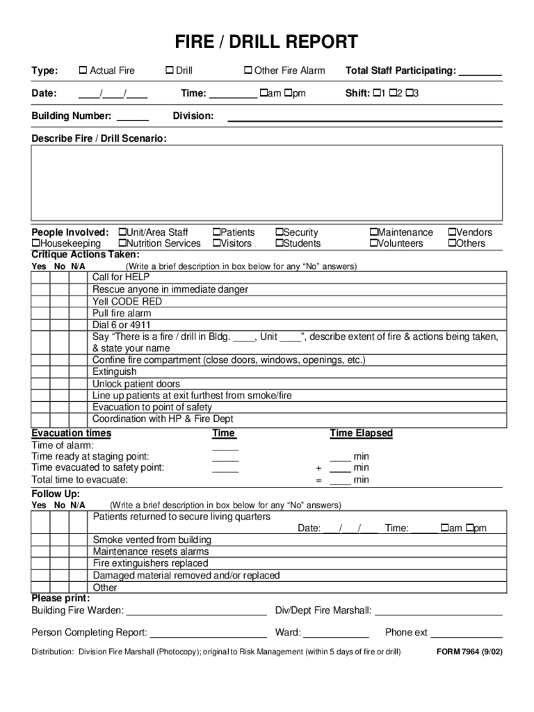 Fire Drill Report Form – 2 Free Templates In Pdf, Word Regarding Fire Evacuation Drill Report Template