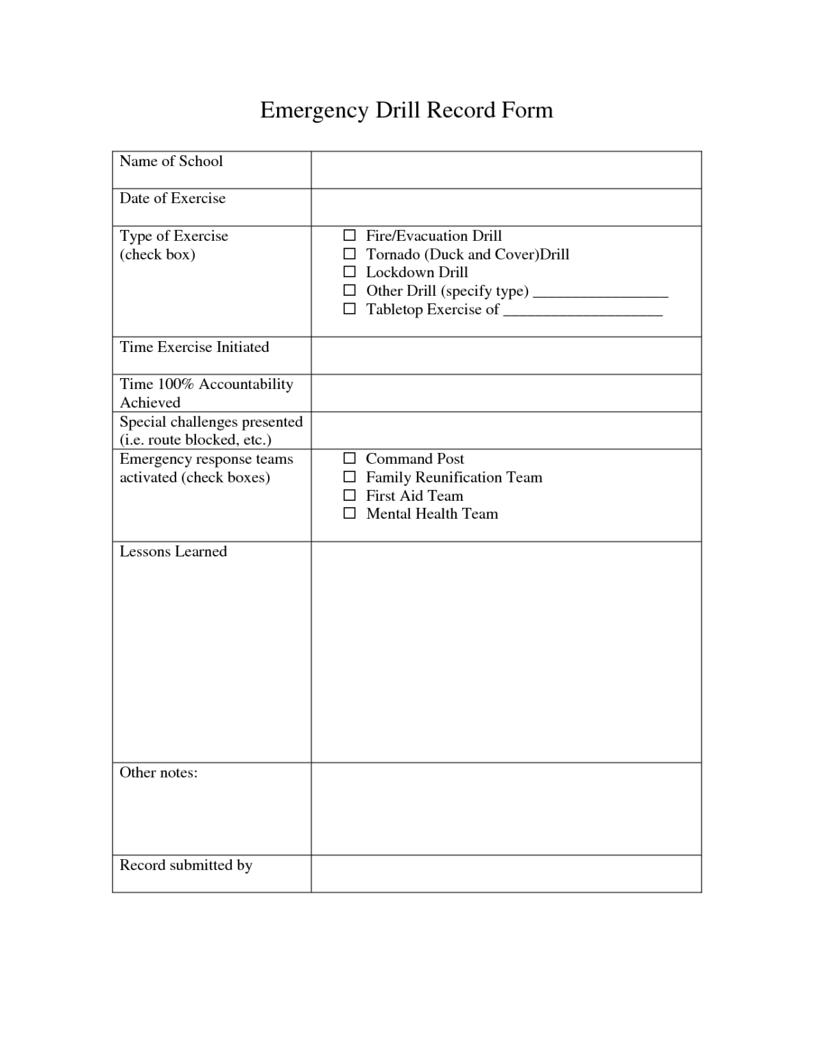 Image 4 for Fire Evacuation Drill Report Template