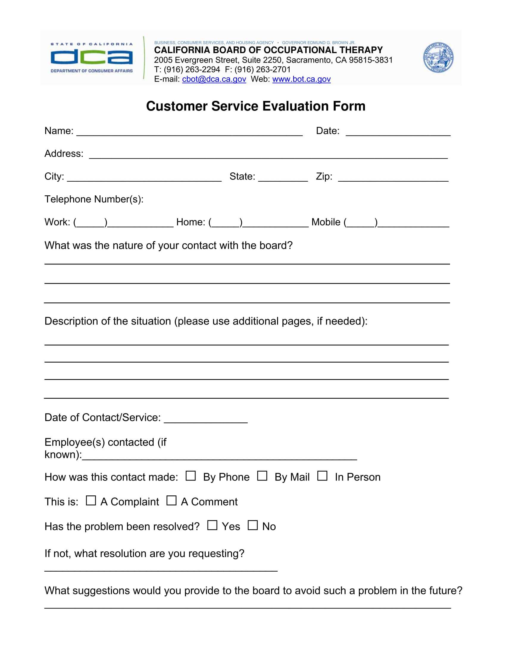Free 14+ Customer Service Evaluation Forms In Pdf For Blank Evaluation Form Template