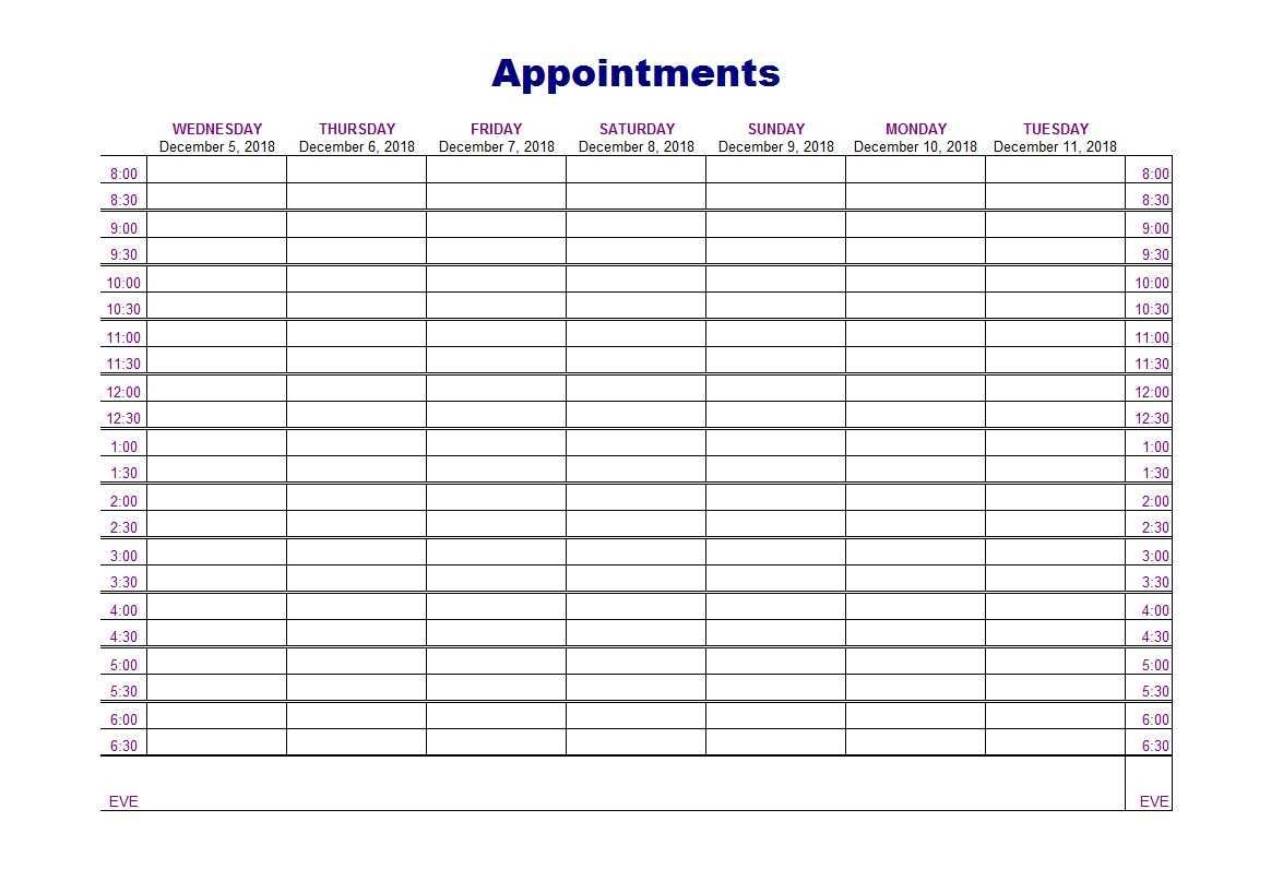 Free Appointment Scheduler Template – Calep.midnightpig.co Inside Appointment Sheet Template Word