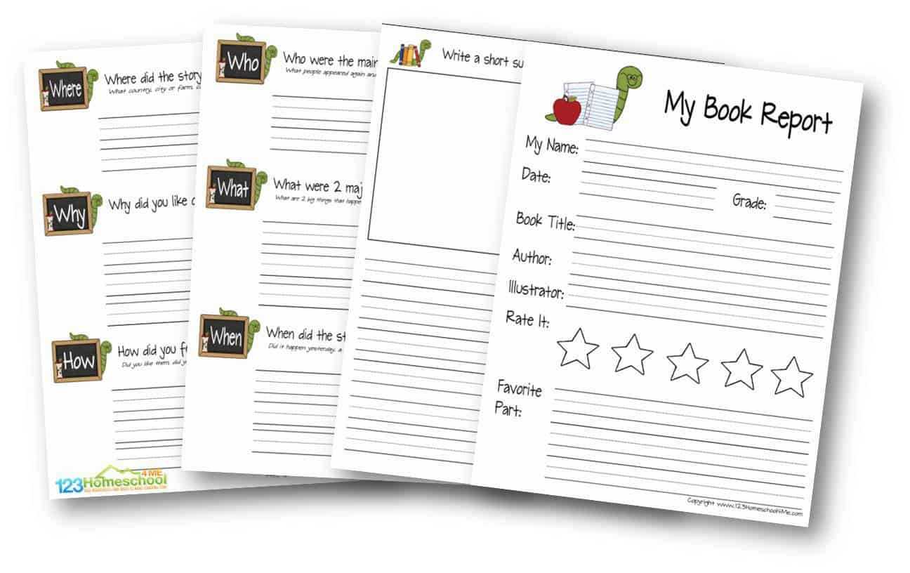 Free Book Report For Kids With Regard To Book Report Template 6Th Grade