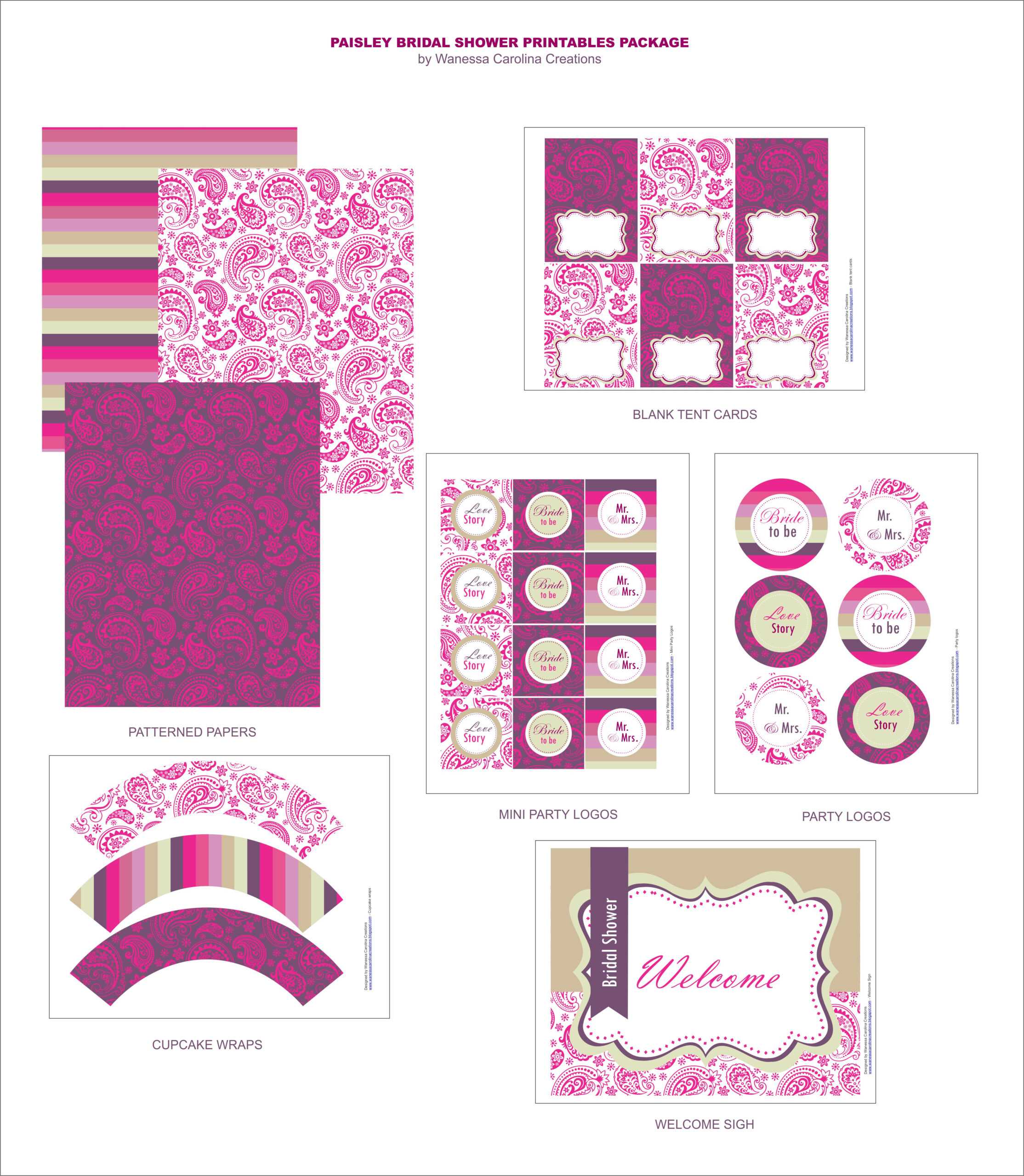 Free Bridal Shower Printables From Wanessa Carolina Throughout Free Bridal Shower Banner Template