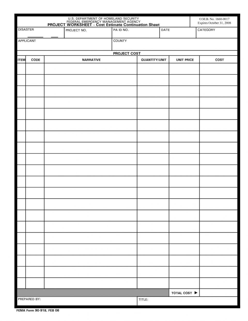 Free Concrete Estimating T Quantity Takeoff Excel Template Pertaining To Blank Estimate Form Template
