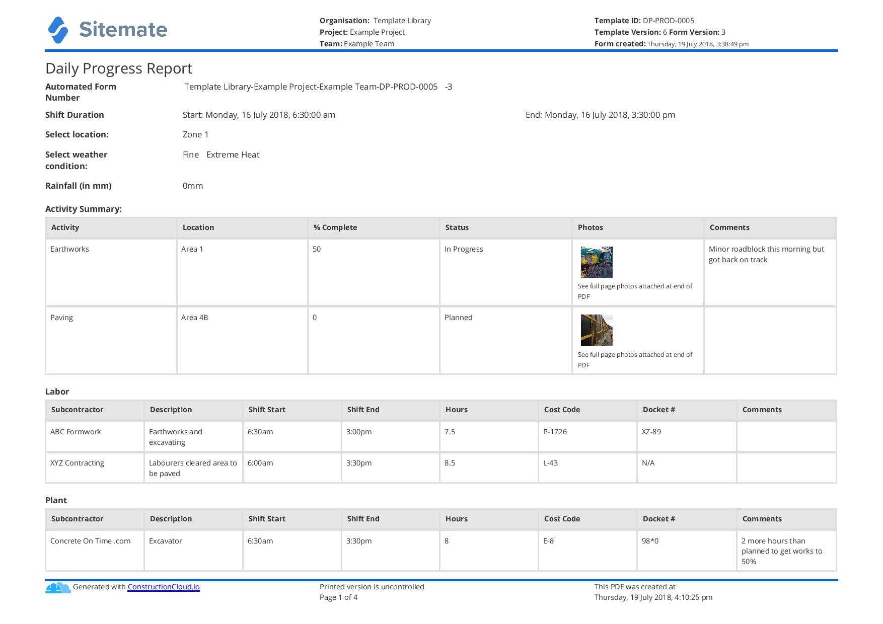 Free Construction Daily Report Template (Better Than Pdf Inside Construction Daily Progress Report Template