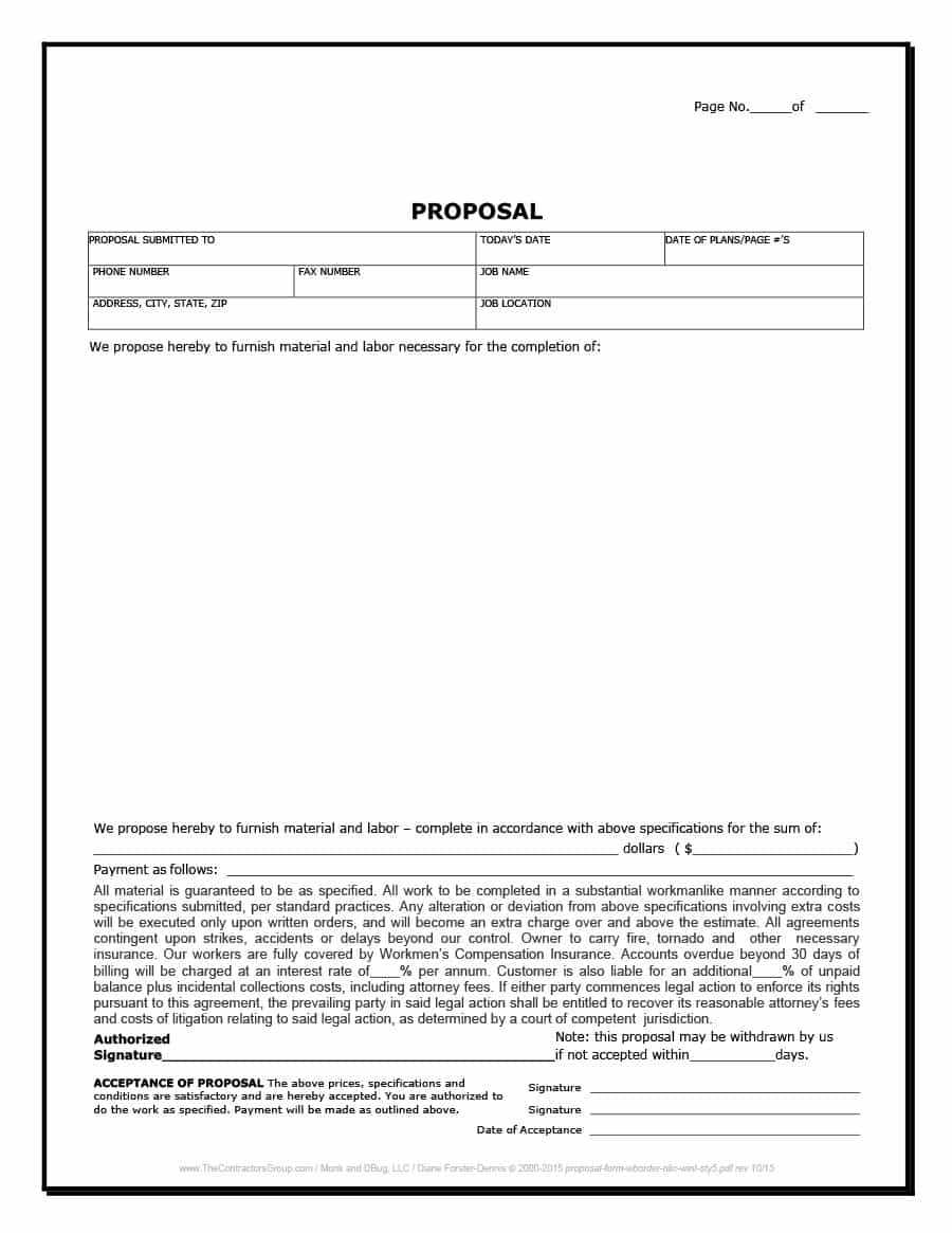 Free Construction Proposal Template Word – Calep.midnightpig.co Within Free Construction Proposal Template Word