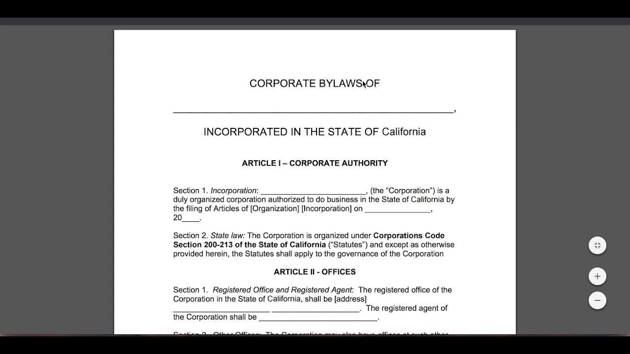 Free Corporate Bylaws Template | Pdf | Word Pertaining To Corporate Bylaws Template Word