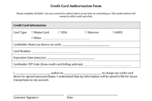 Free Credit Card Authorization Form Template - Calep within Credit Card Authorization Form Template Word