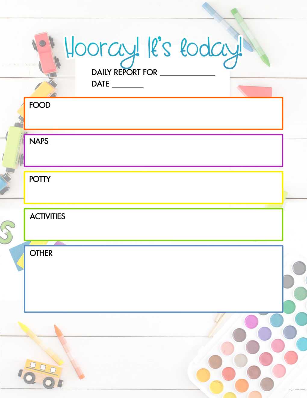 Free Daycare Daily Report | Child Care Printable – The Diy With Daycare Infant Daily Report Template