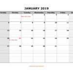 Free Download Printable Calendar 2019, Large Box Grid, Space With Regard To Blank One Month Calendar Template