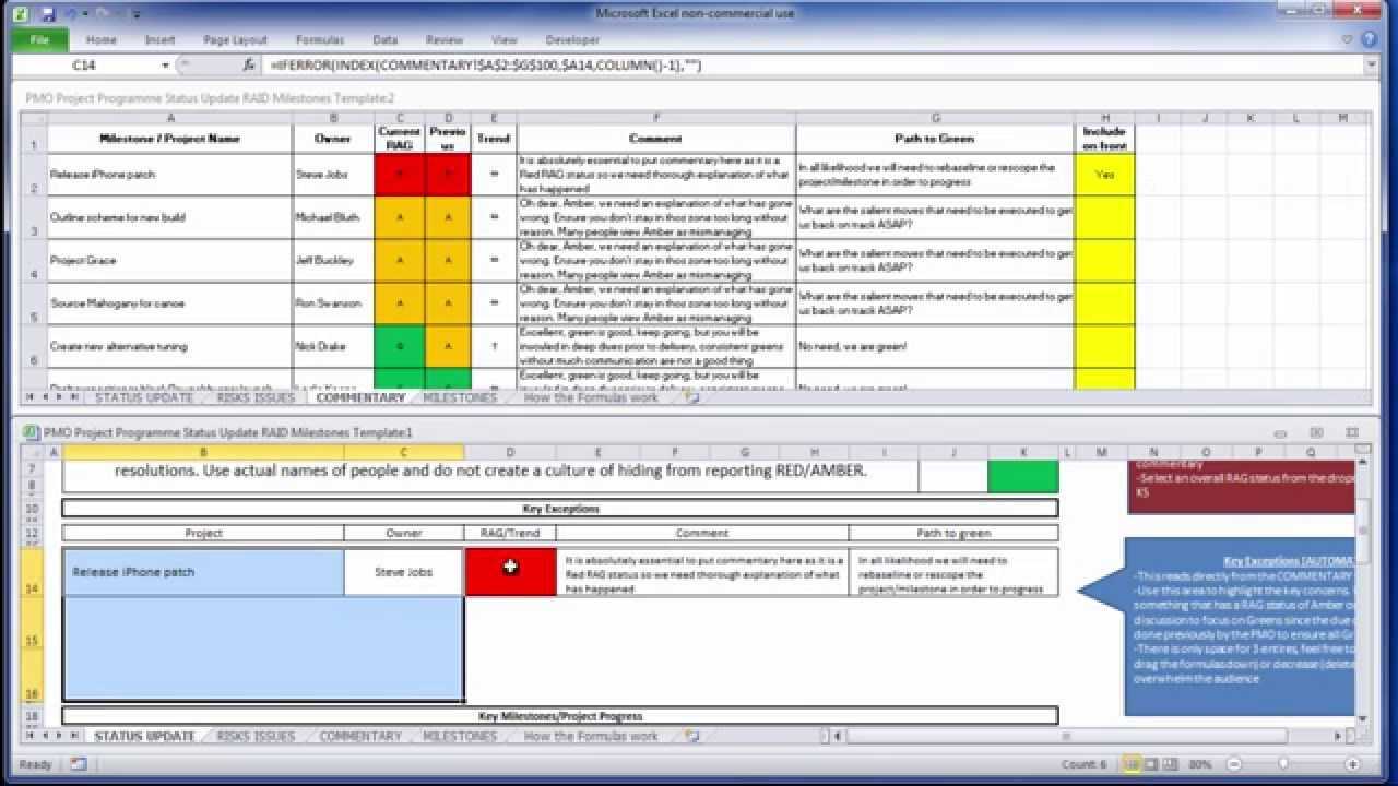 Free Excel Spreadsheet Templates R Project Management With Project Status Report Template In Excel