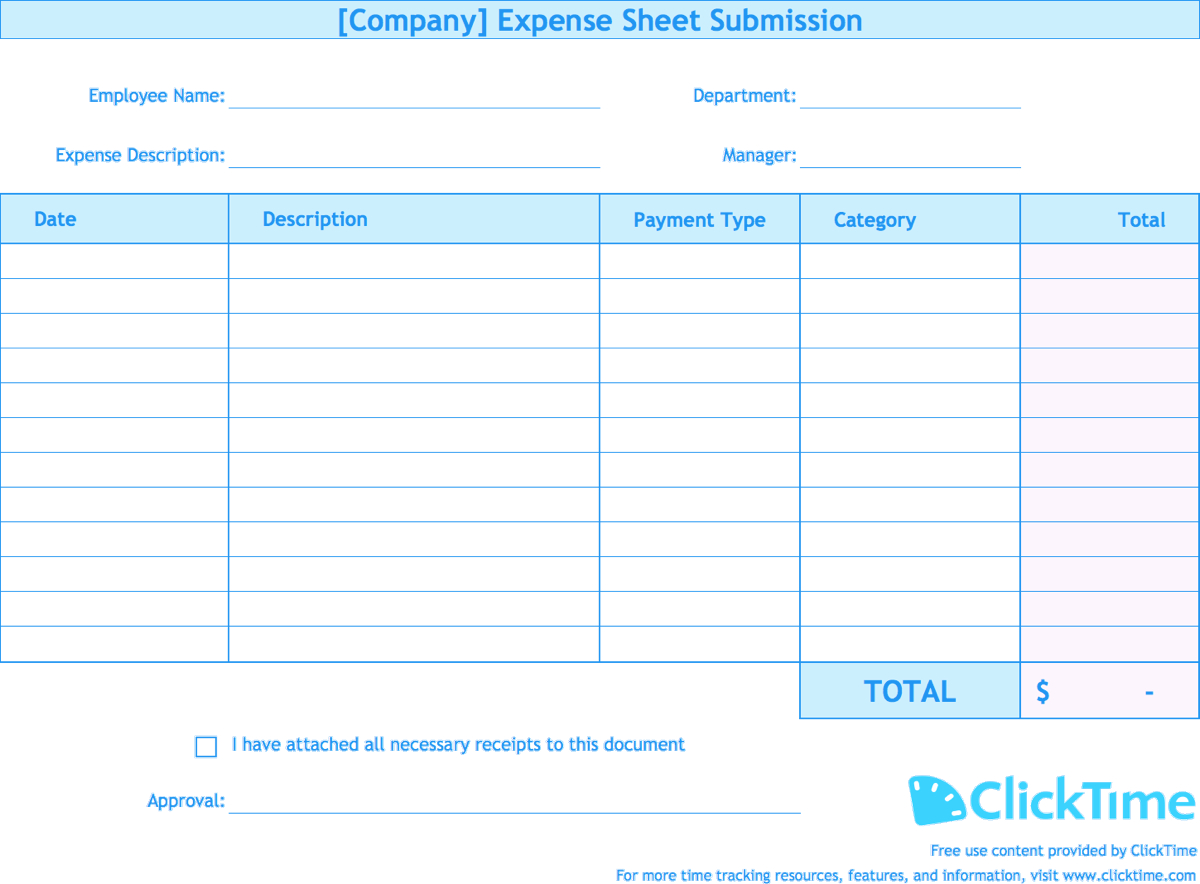 Free Expense Report Template Excel - Falep.midnightpig.co In Expense Report Spreadsheet Template