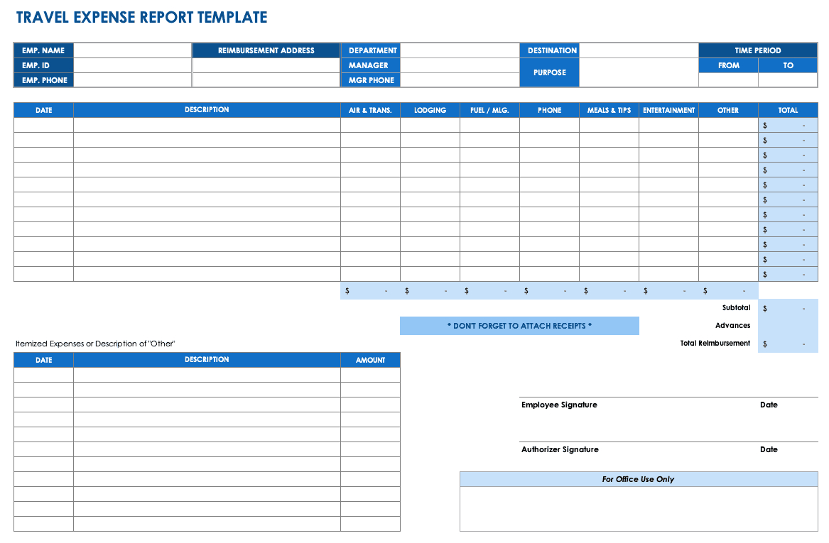 Free Expense Report Templates Smartsheet Pertaining To Quarterly Expense Report Template