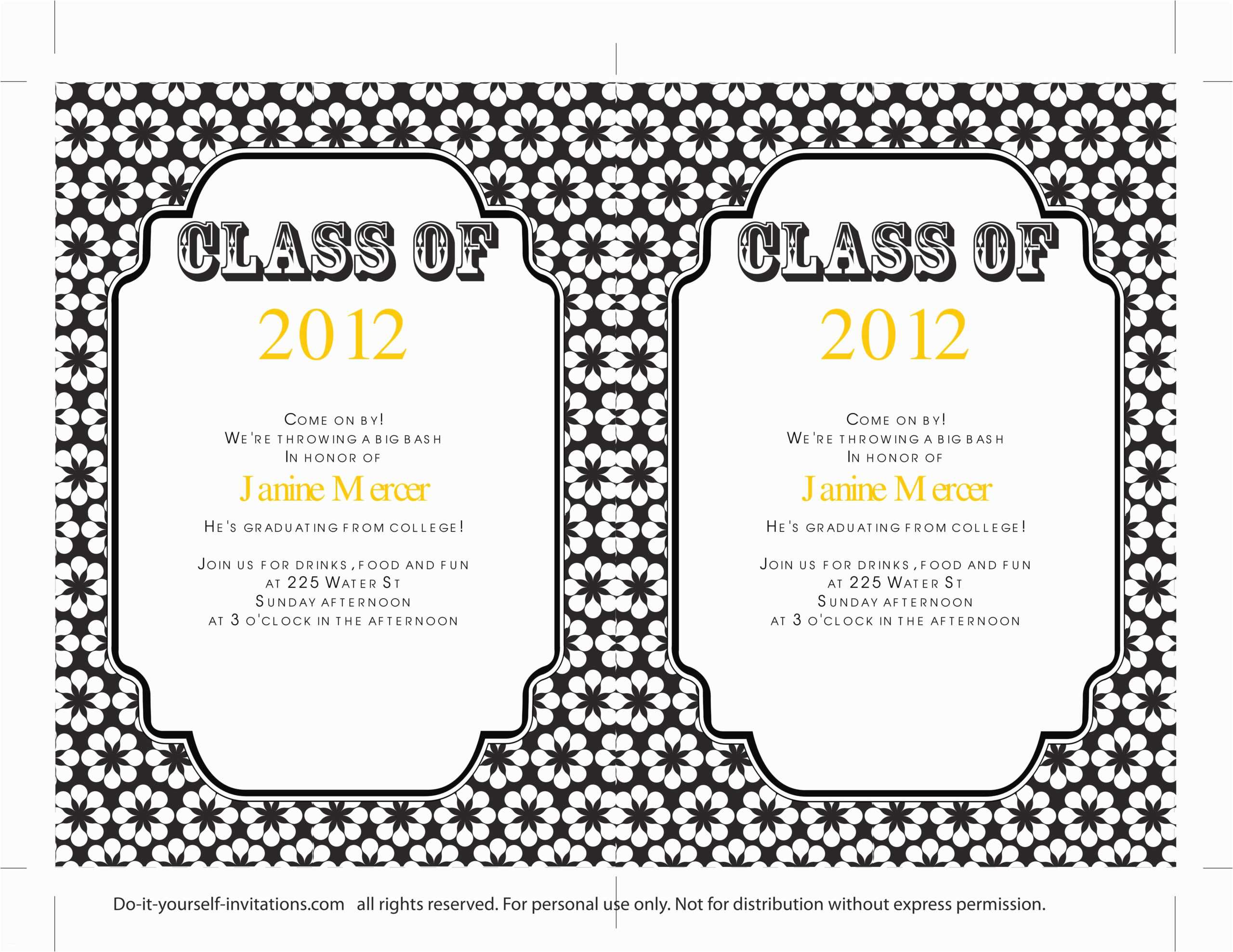 Free Graduation Party Invitation Templates For Word Pertaining To Graduation Party Invitation Templates Free Word