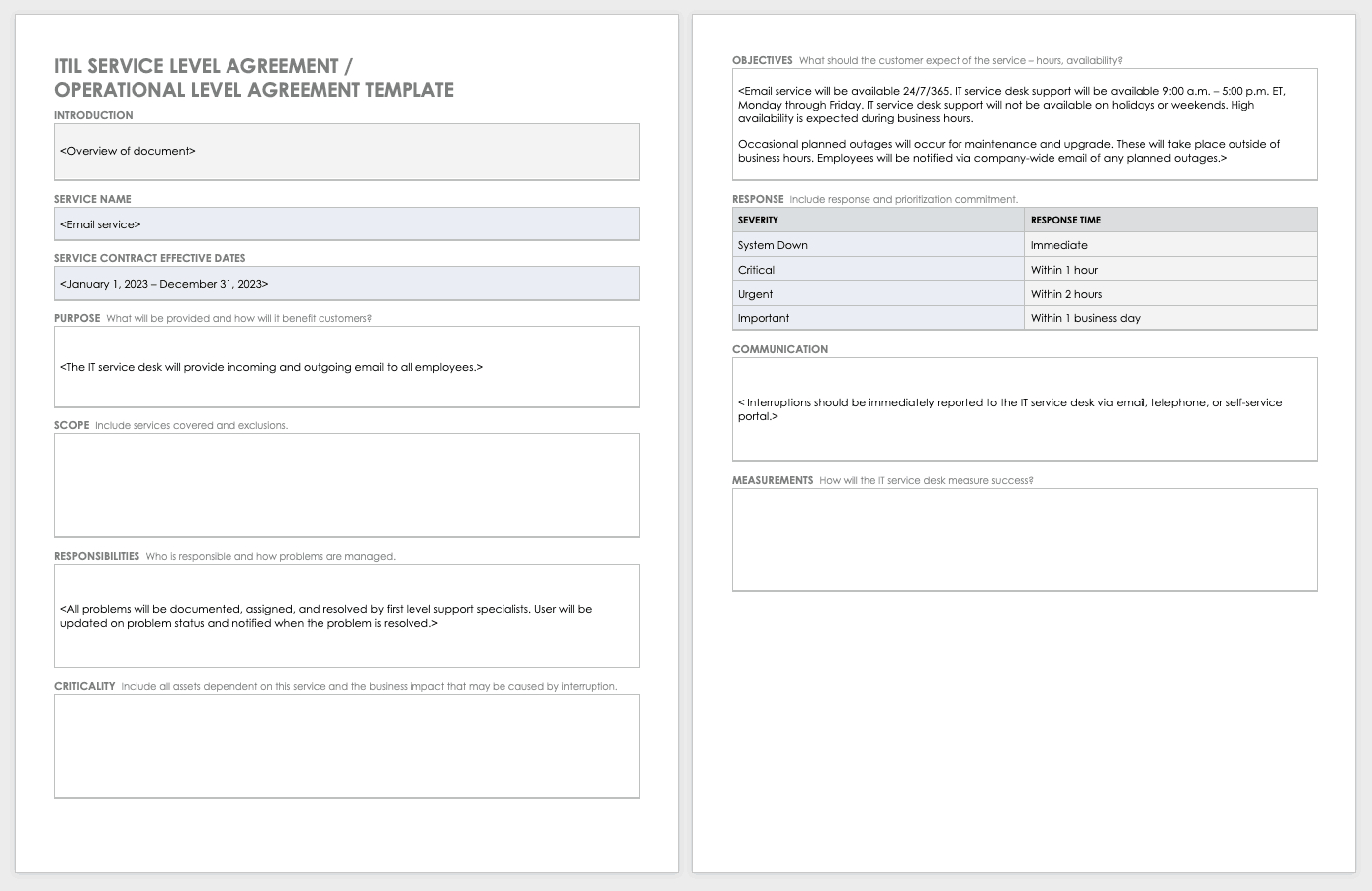 Free Itil Templates | Smartsheet With Incident Report Template Itil