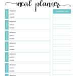 Free Meal Planner – Calep.midnightpig.co Throughout Meal Plan Template Word